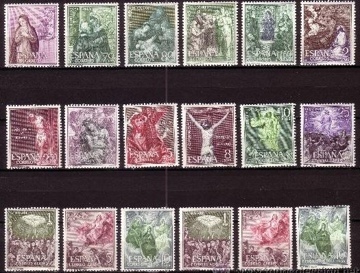España 1962 1463/77 Sellos ** Misterios del Santo Rosario Completa Timbres Espagne Spain Spagna Espana Spanje Spanien